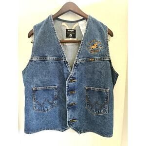 Wrangler Yellowstone Dutton Ranch Denim Vest – Men’s M Western